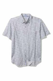 Tommy Bahama San Lucio Tri Leaf Geo Print IslandZone® Short Sleeve Button-Up Shirt