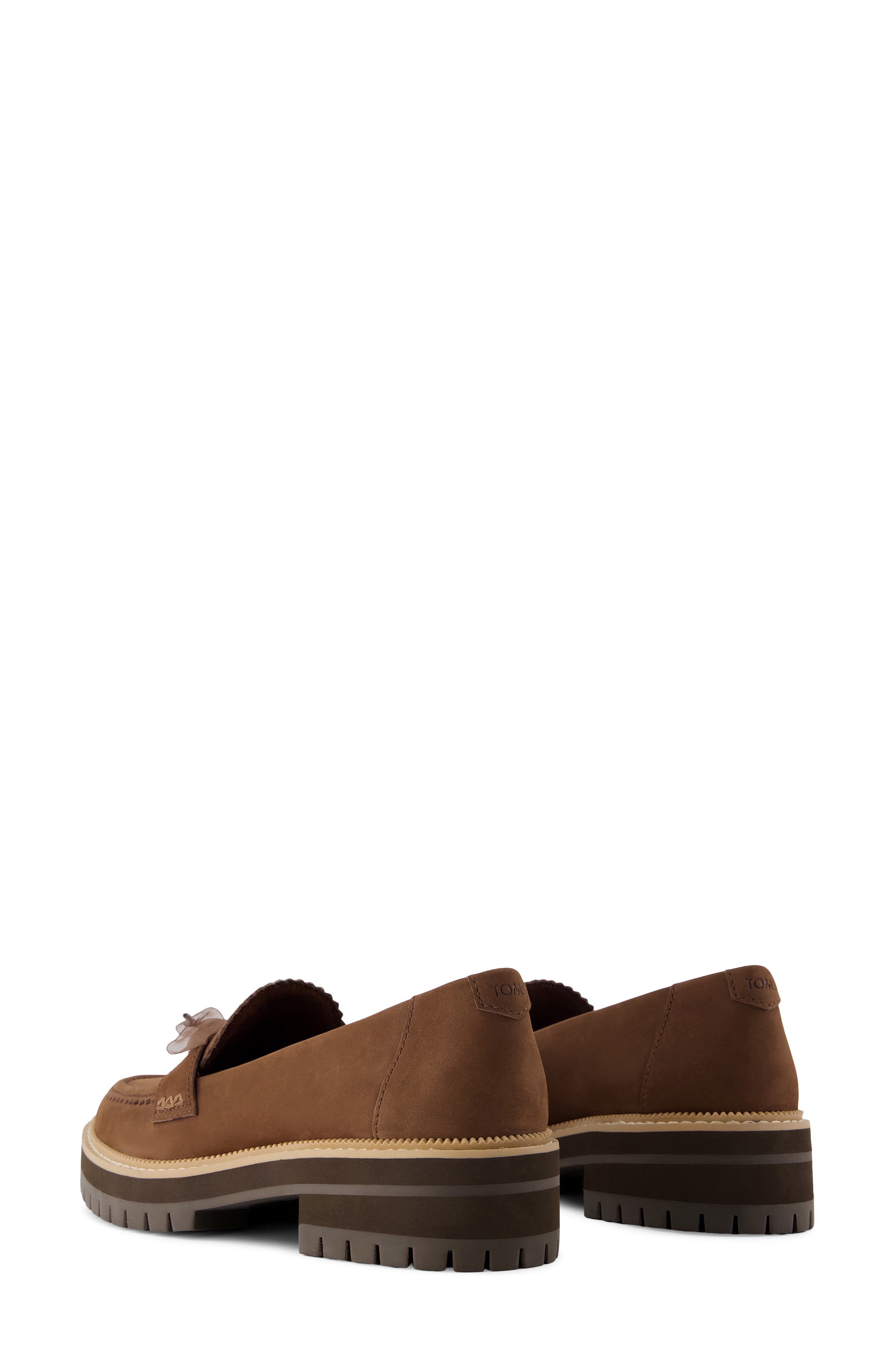 Cara Bow Platform Loafer, Alternate, color, DARK BROWN