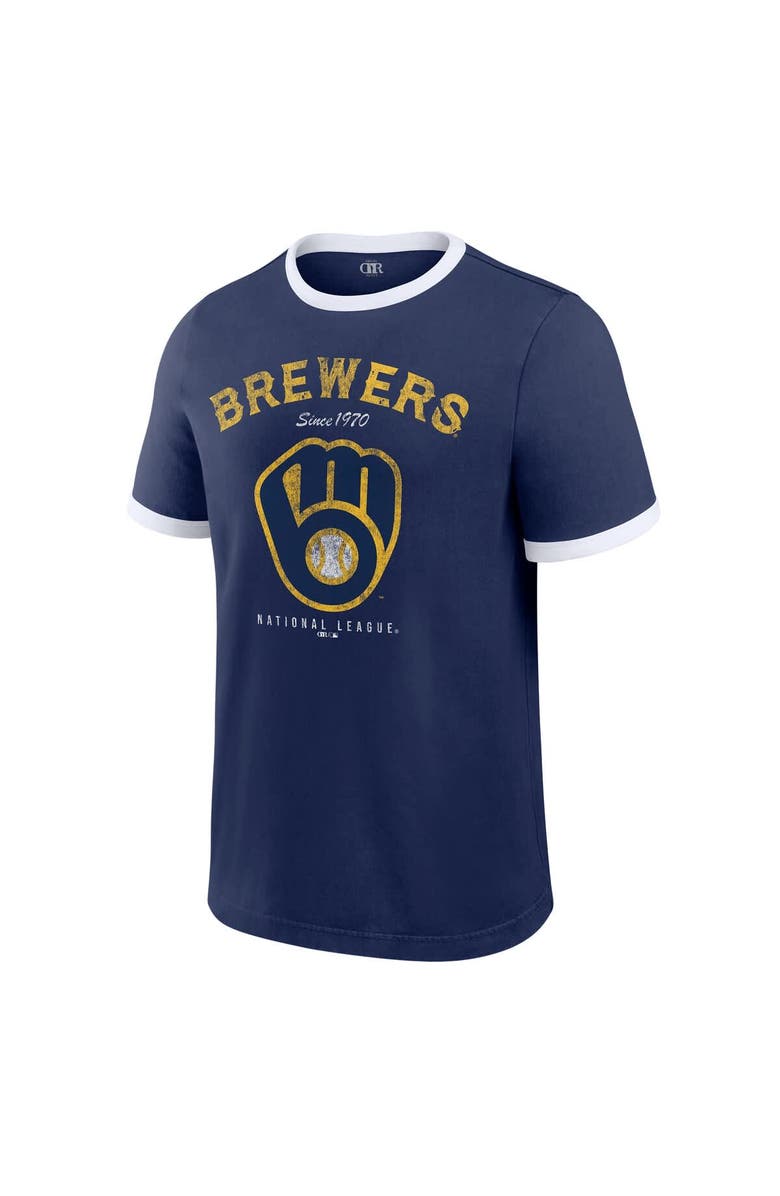 Darius Rucker Collection by Fanatics Men's Darius Rucker Collection by Fanatics Navy Milwaukee Brewers Washed Ringer T-Shirt, Alternate, color, Navy