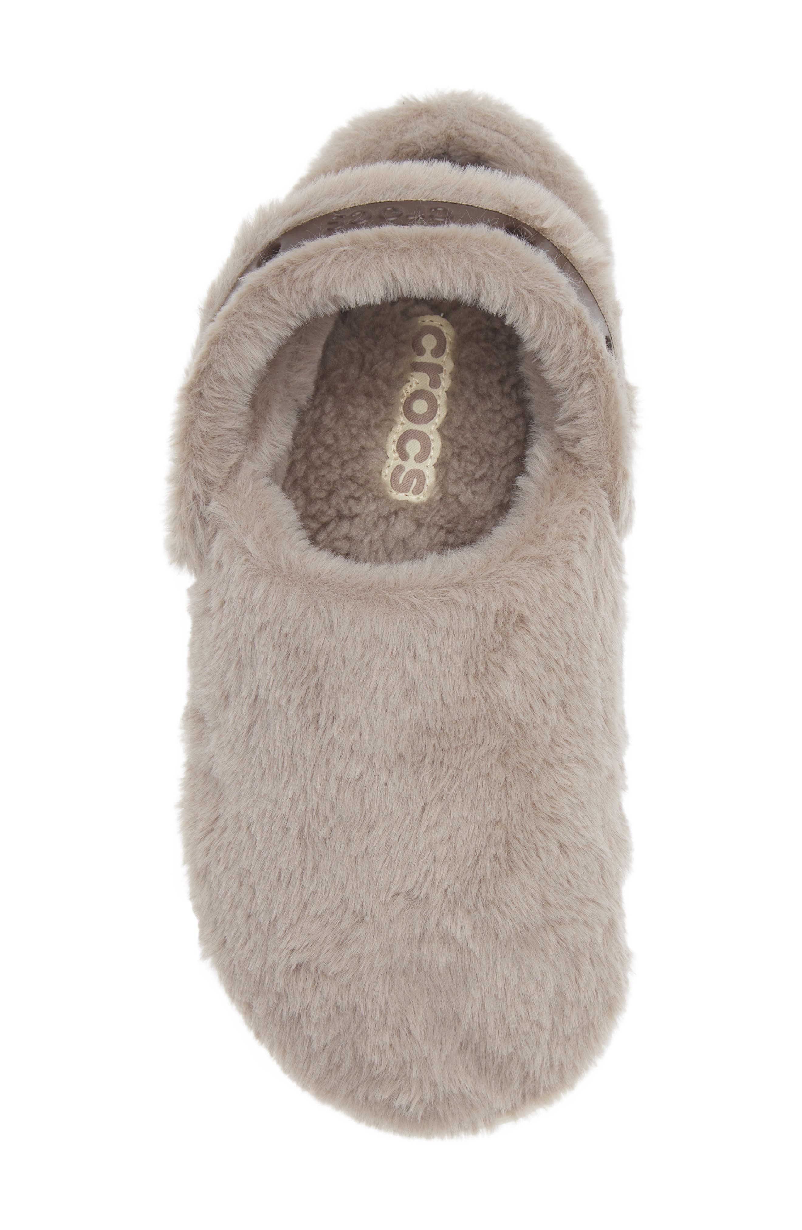 CROCS Classic Unfurgettable Faux Fur Clog, Alternate, color, Mushroom