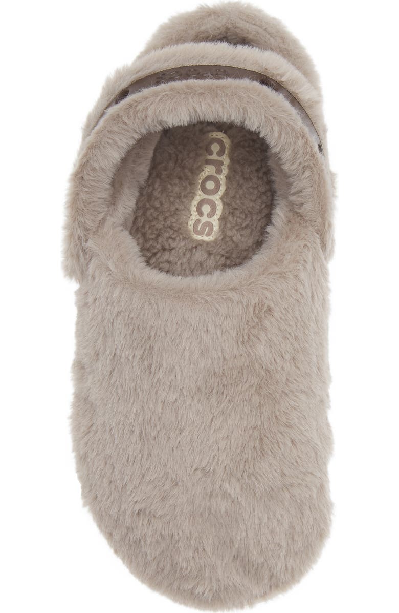 CROCS Classic Unfurgettable Faux Fur Clog, Alternate, color, Mushroom