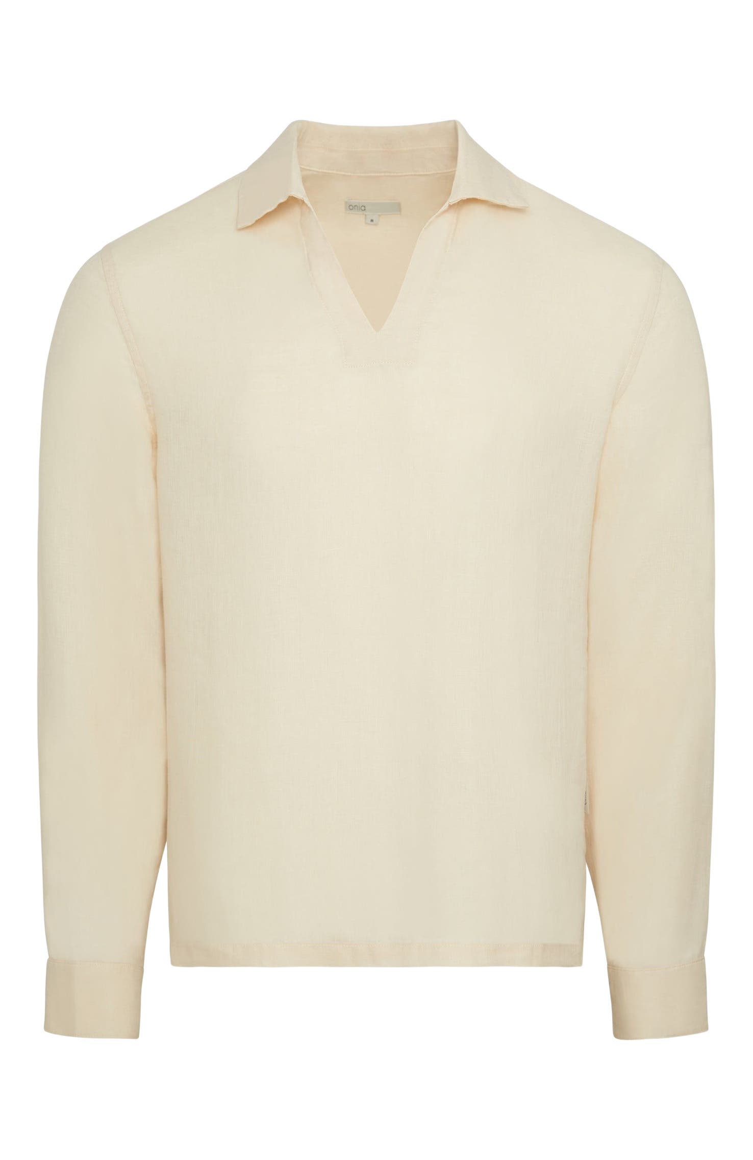 Linen Long Sleeve Popover Shirt - image 2
