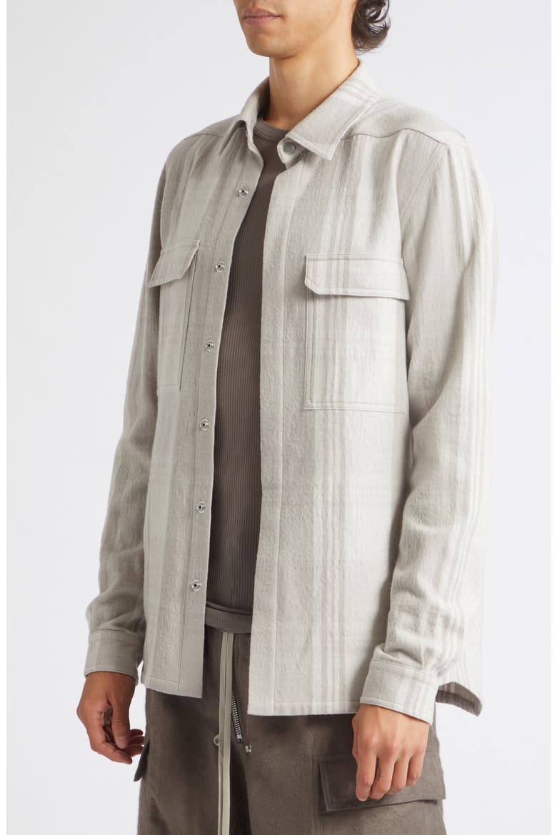 Plaid Cotton & Wool Overshirt, Alternate, color, BLEACH PLAID