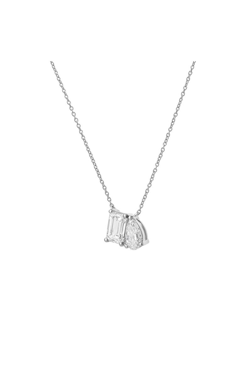 Aurelia 14K Gold Lab Grown Diamond Toi Et Moi Necklace - 1.5 Ct, Alternate, color, 14K White Gold