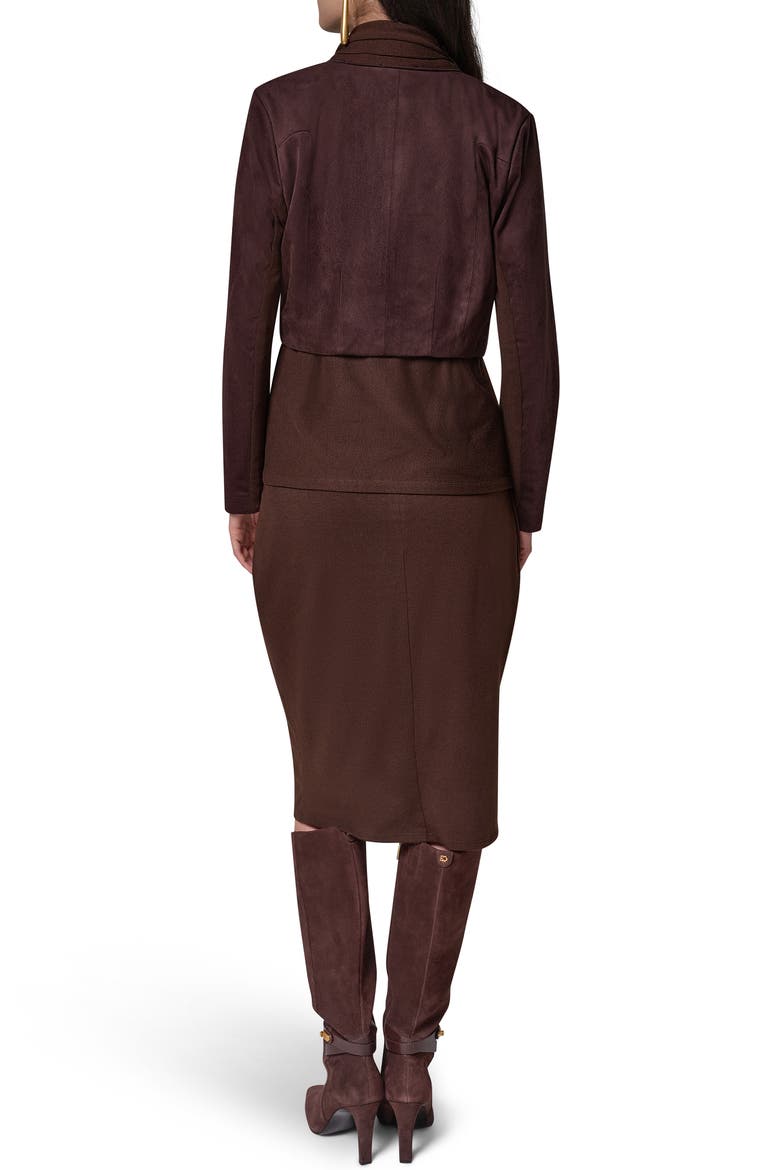 Mixed Media Faux Suede Jacket, Alternate, color, ESPRESSO