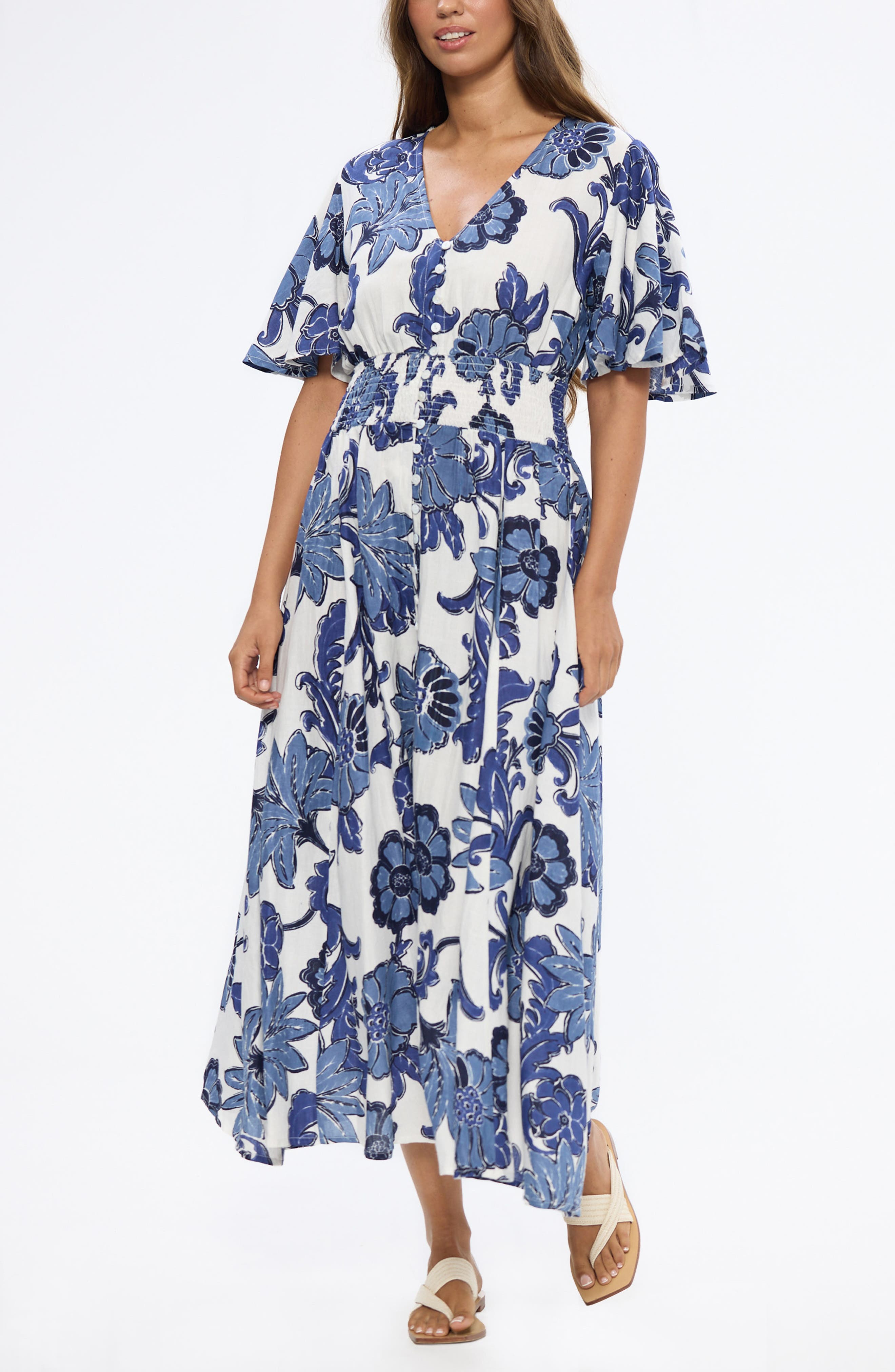 house of harlow floral maxi dress Anthropologie House Of Harlow Ivory Floral Linen Maxi Dress S NWT