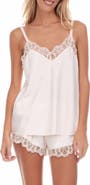 Flora Nikrooz Gabby Lace Trim Satin Charmeuse Short Pajamas