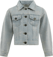 Lola + The Boys Sparkle Bows Denim Jacket