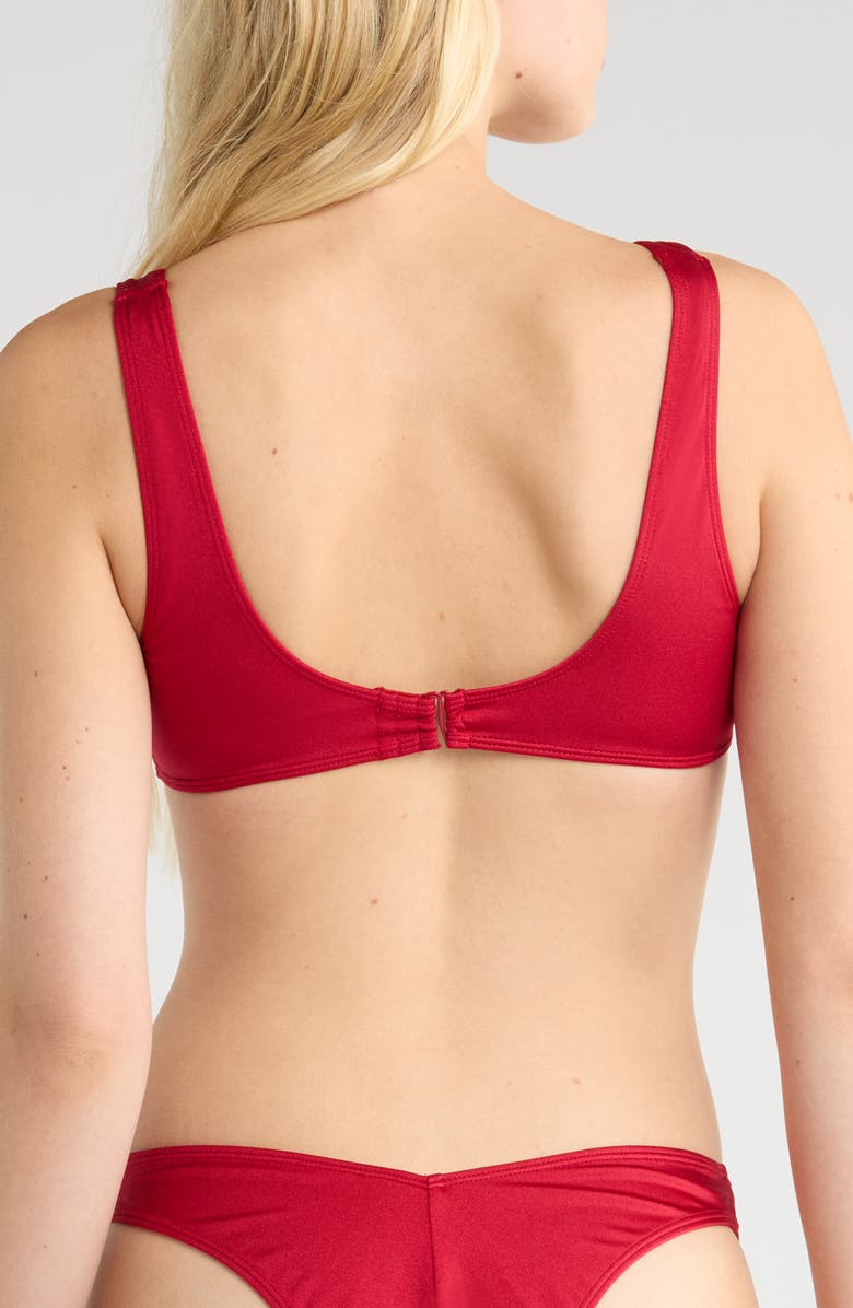 PacSun Lotus Shirred Swim Top, Alternate, color, Jester Red