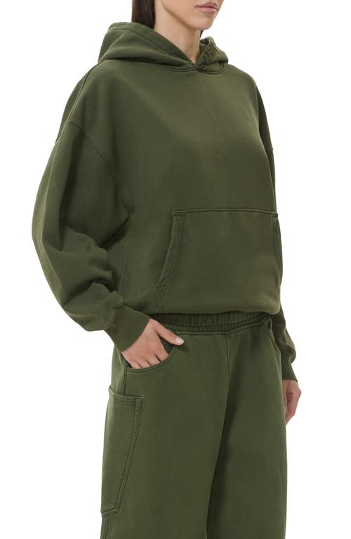 Afrm Blake Cotton Hoodie In Green