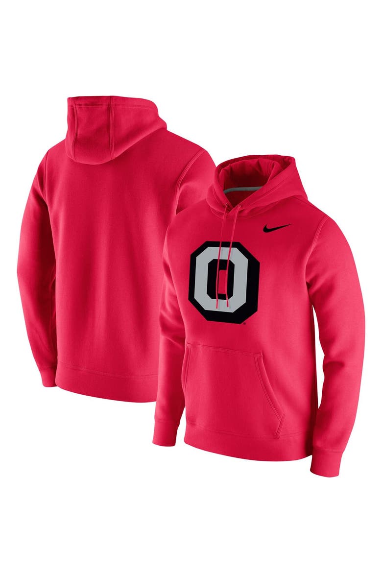 Men's Nike Scarlet Ohio State Buckeyes Vintage School Logo Pullover Hoodie, Main, color, Scarlet