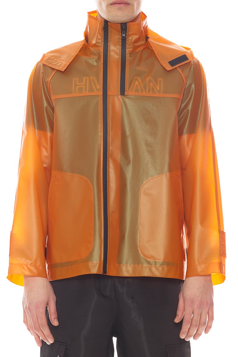 Transparent Waterproof Raincoat, Main, color, FLAME