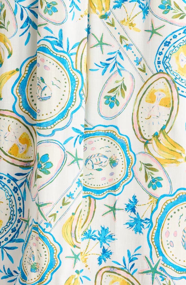 SUGARLIPS Harvest Island Darcie Shift Dress, Alternate, color, White Blue Yellow