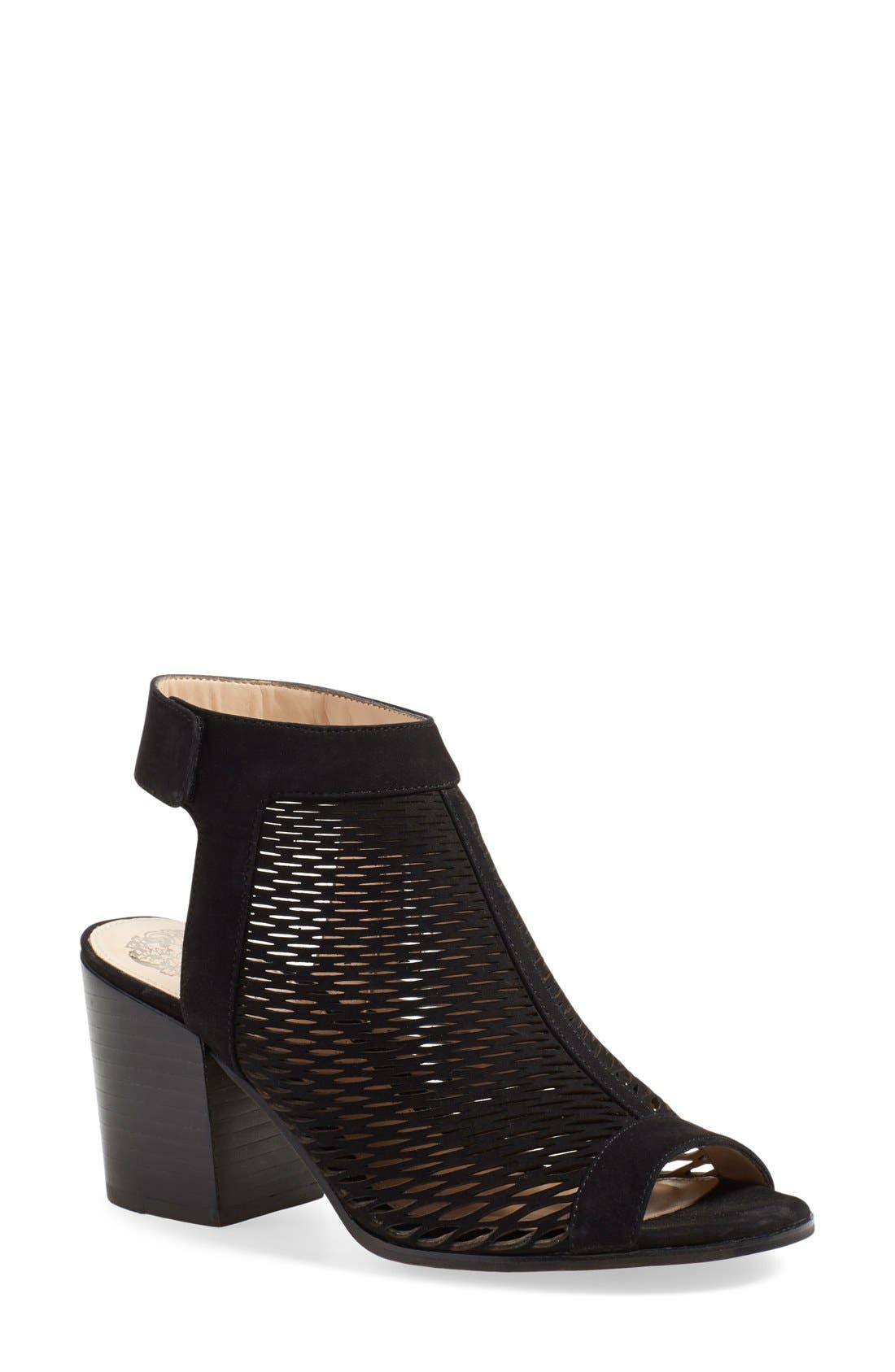 Vince Camuto 'Lavette' Perforated Peep Toe Bootie, Main, color, 