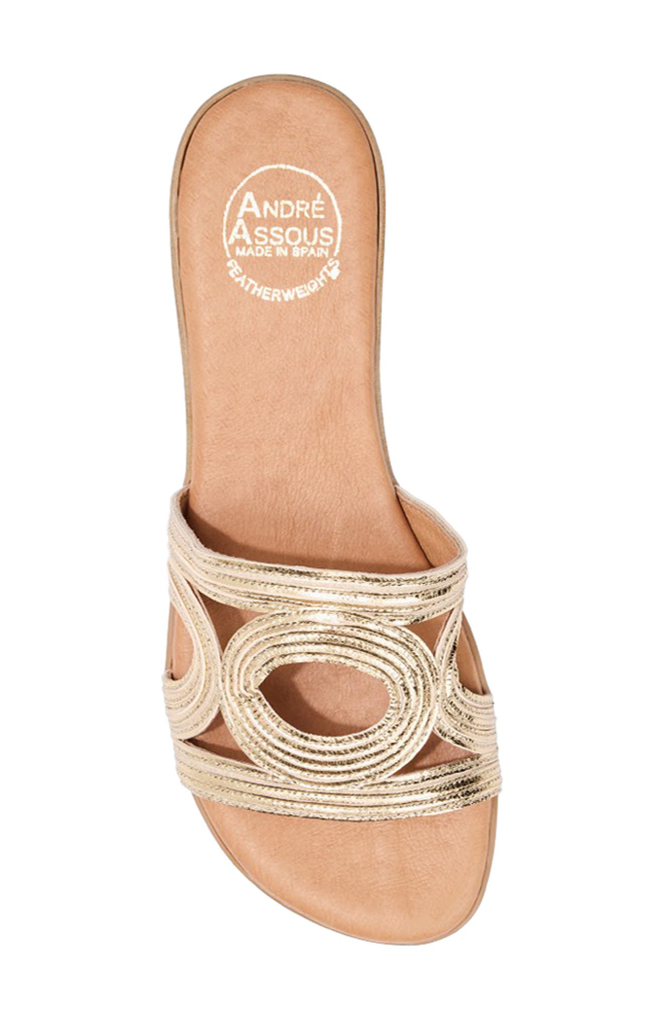 André Assous Nira Slide Sandal, Alternate, color, Platino