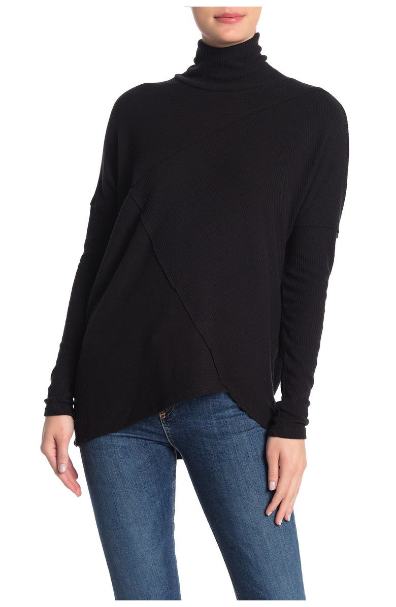 Heather by Bordeaux Mock Neck Ribbed Knit Pullover, Main, color,