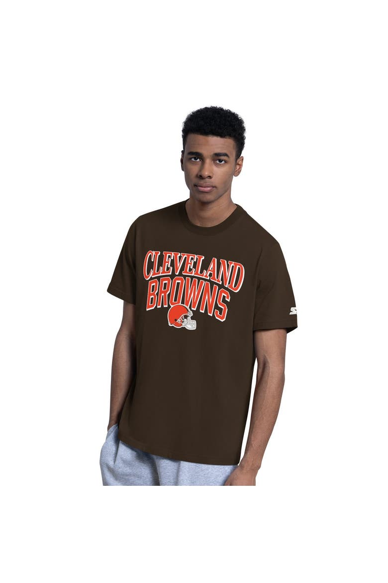Men's Starter  Brown/Heather Gray Cleveland Browns Two-Pack Logo T-Shirt Set, Alternate, color, Brown