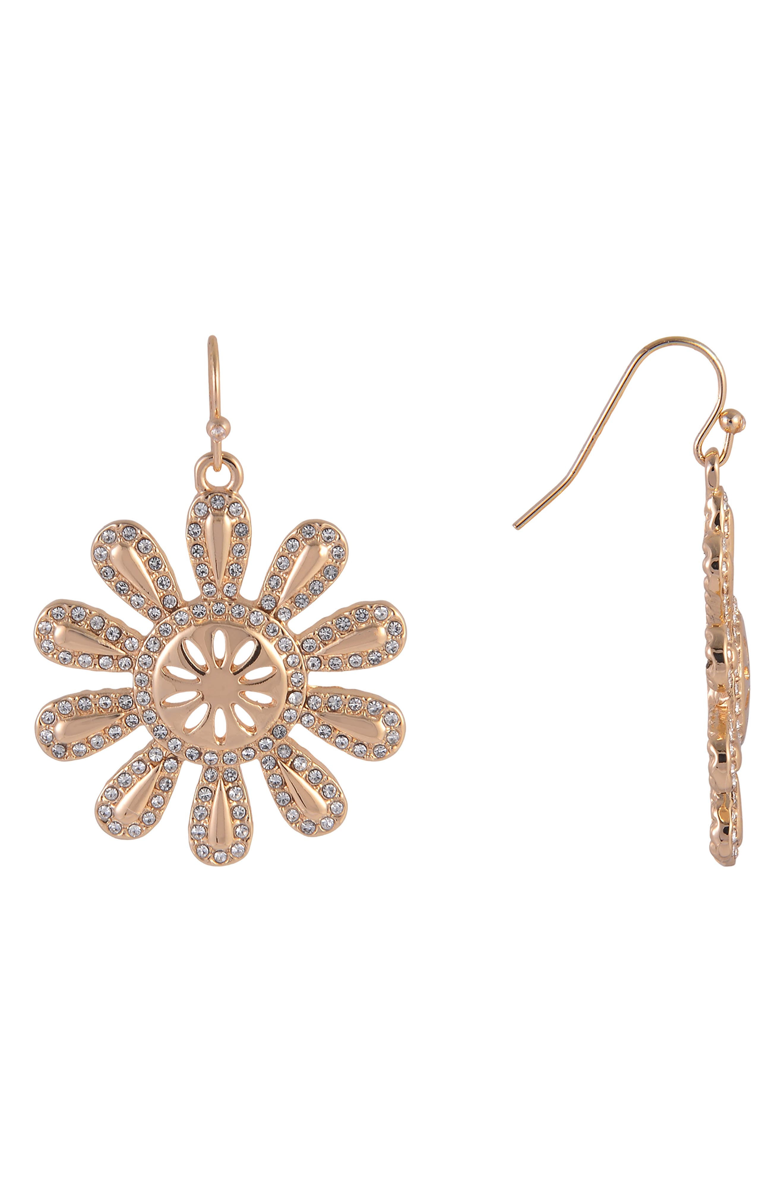 Rachel Roy Crystal Sunburst Drop Earrings