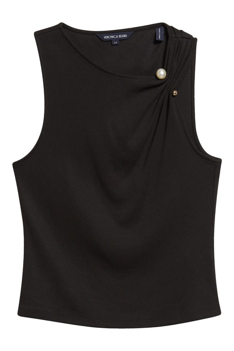 Deylin Twist Shoulder Rib Tank, Alternate, color, BLACK