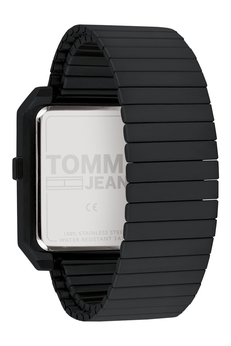 Digital Stretch Bracelet Watch, 32.5mm x 42mm, Alternate, color, BLACK