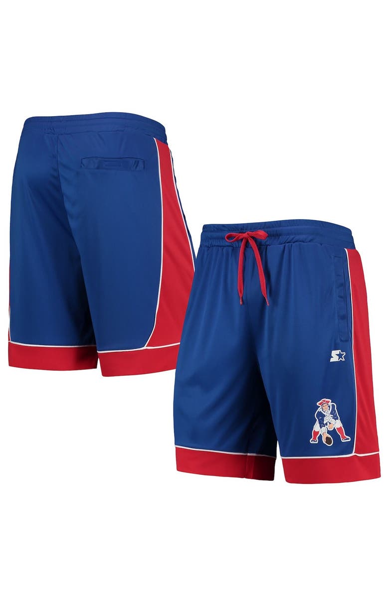 STARTER Men's Starter Royal/Red New England Patriots Fan Favorite Fashion Shorts, Main, color, Royal