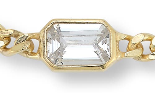 Chloe & Madison Chloe And Madison Cubic Zirconia Curb Bracelet In Gold