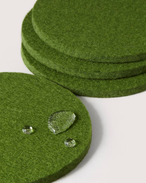 Graf & Lantz Graf Lantz Bierfilzl Merino Wool Round Coaster Solid 4 Pack In Loden Green