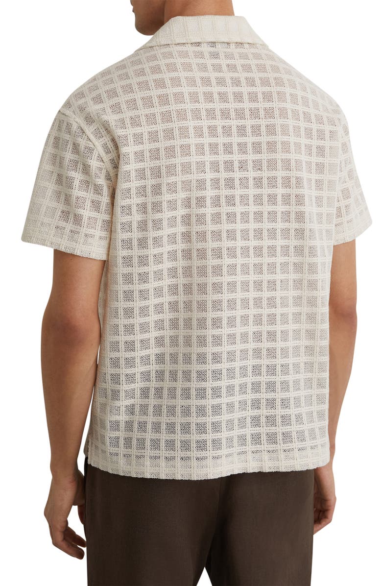Reiss Belardo Cotton Blend Camp Shirt, Alternate, color, Off White