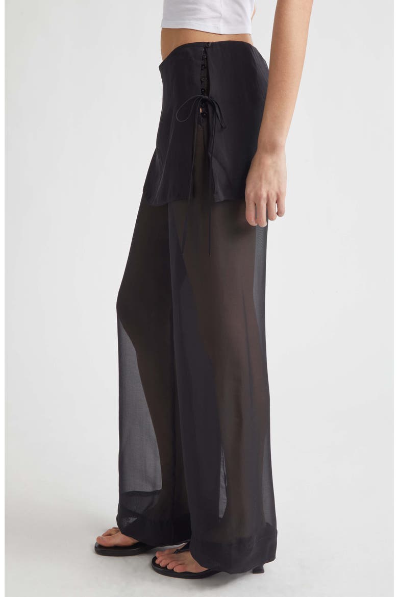 Archive Layered Silk Trousers, Alternate, color, BLACK