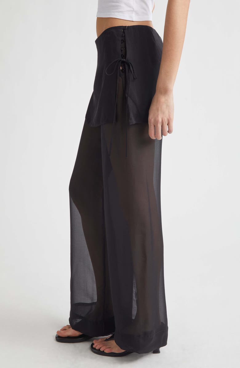 Paloma Wool Archive Layered Silk Trousers, Alternate, color, Black
