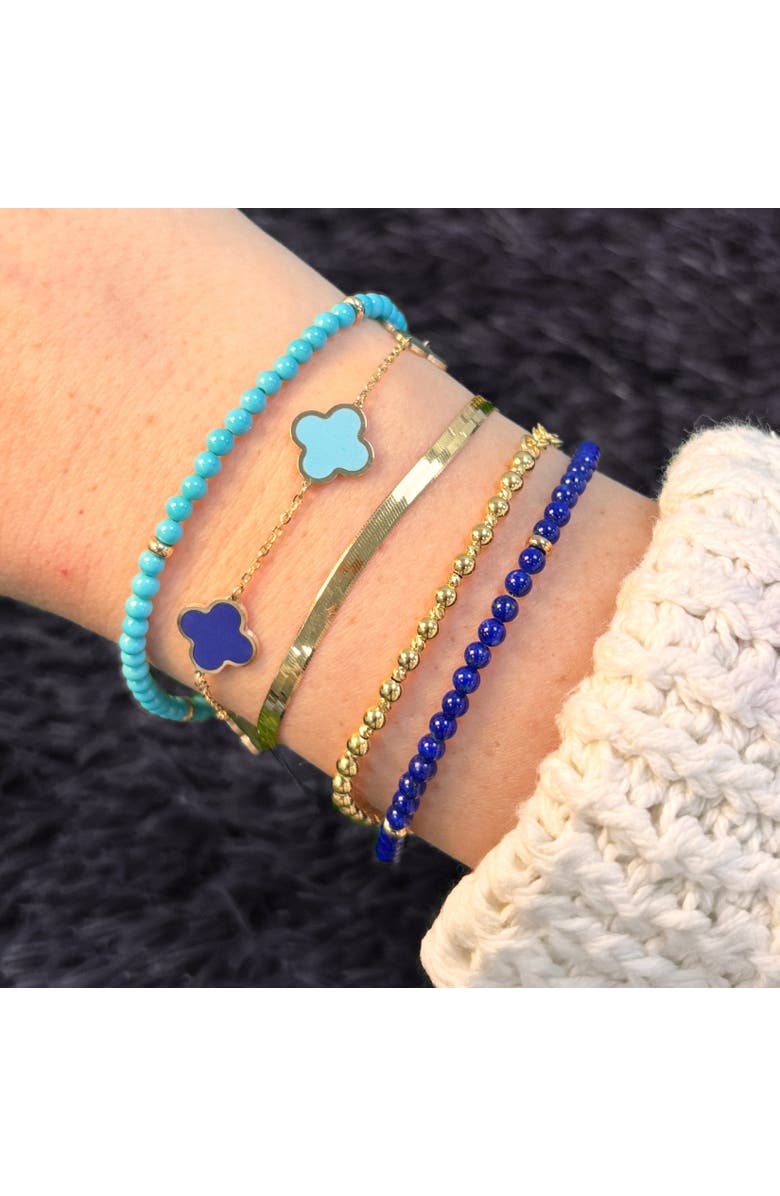 The Lovery Fine Jewelry Lapis Round Bead Bracelet, Alternate, color, Lapis