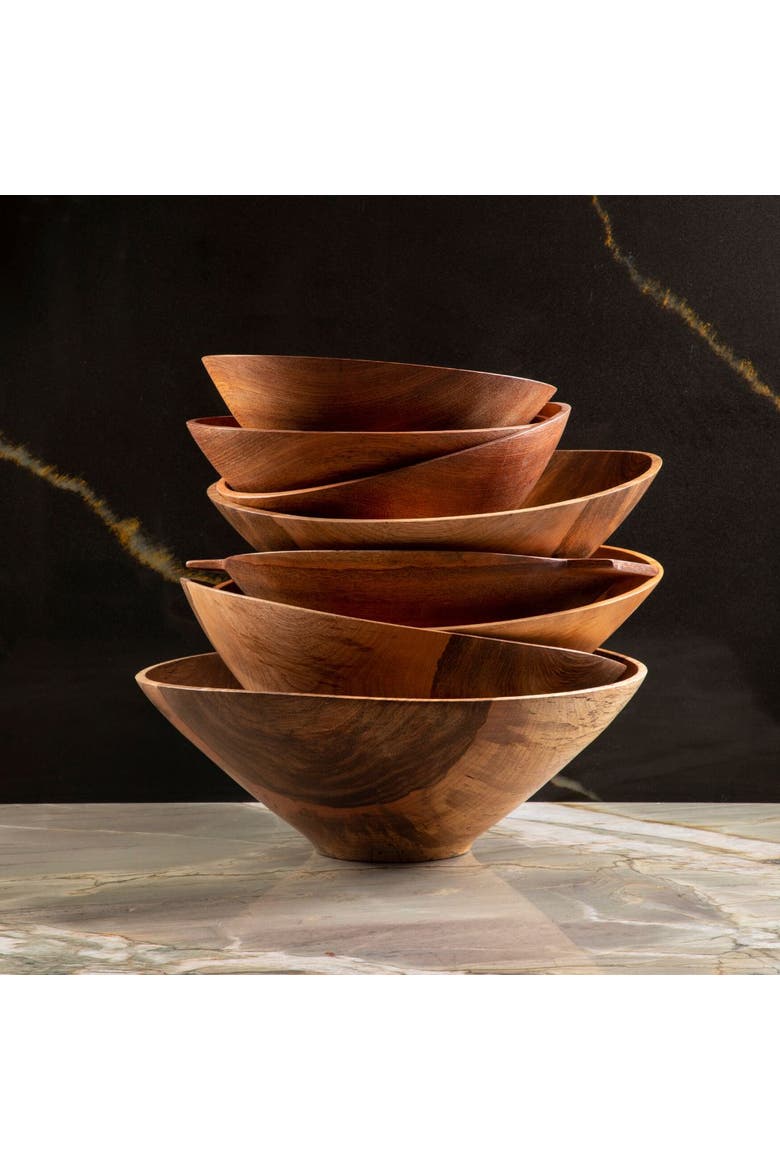 Azucar Cherry Wood Bowl, Alternate, color, Natural