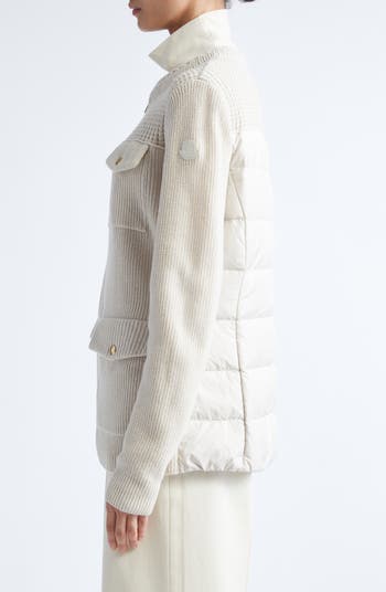 Virgin Wool Knit & Down Cardigan