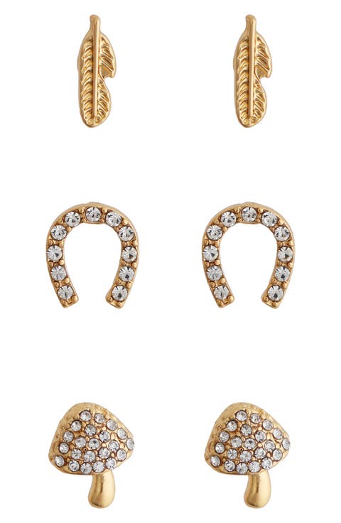 Set of 3 Assorted Stud Earrings