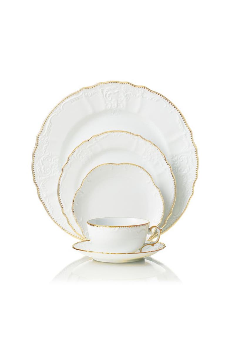 Simply Anna Open Vegetable Dish, Alternate, color, WHITE/GOLD