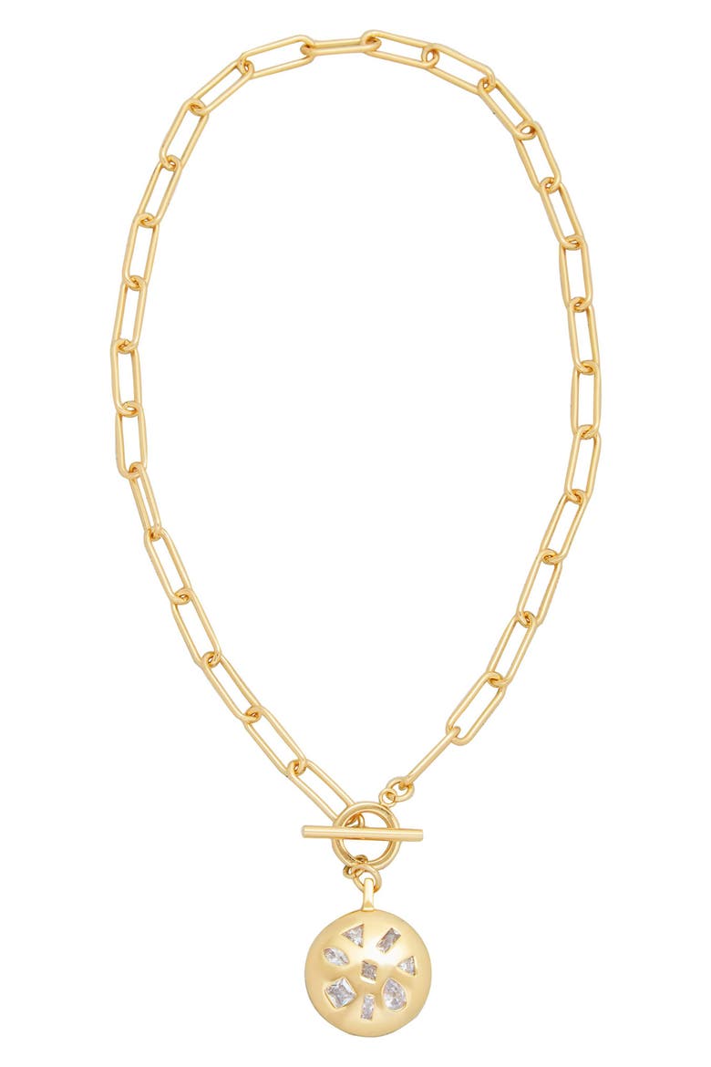 Mixed Cubic Zirconia Toggle Necklace, Main, color, GOLD