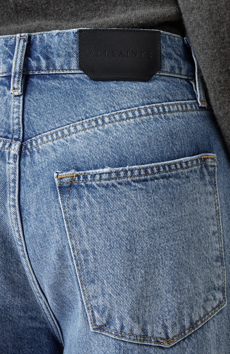 AllSaints Aki Crossover Ripped Wide Leg Jeans, Alternate, color, Light Indigo