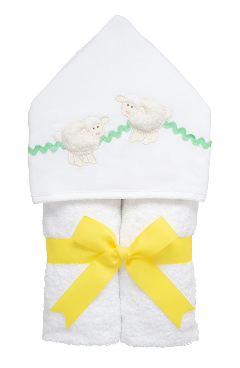 3 Marthas Playful Pals Everykid Towel, Main, color, White Lamb