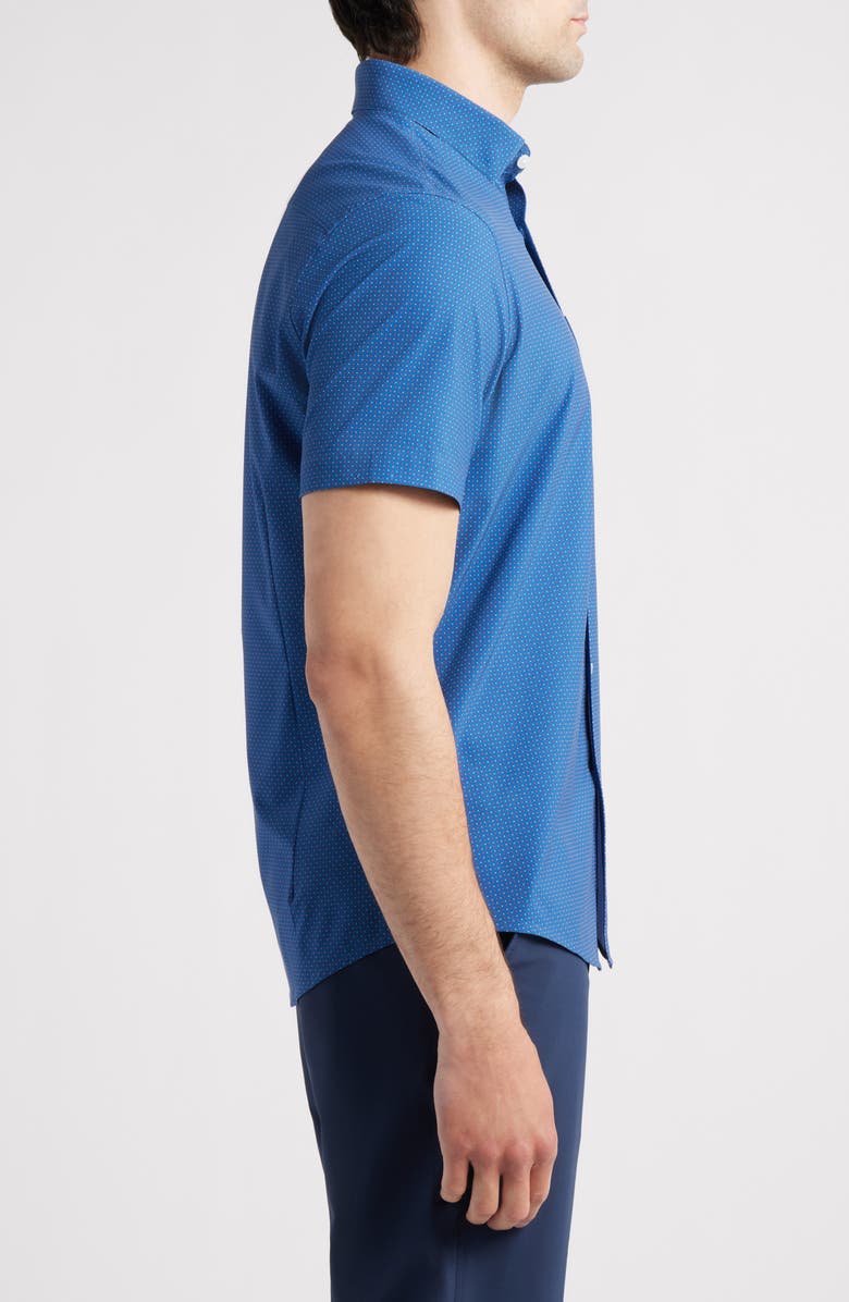 Mizzen+Main Leeward Trim Fit Neat Short Sleeve Button-Up Shirt, Alternate, color, Set Sail Dual Dots