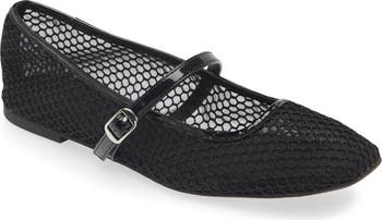 Open Edit Desi Mary Jane Mesh Flat (Women) | Nordstromrack