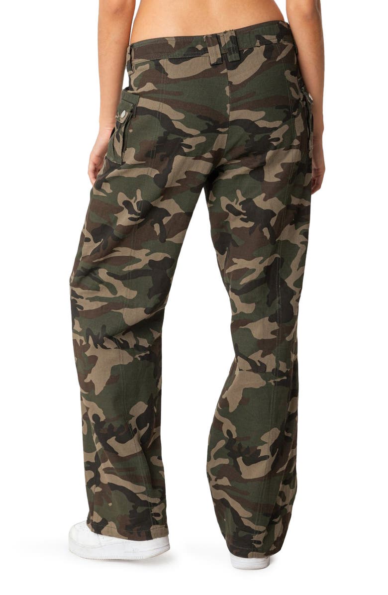 EDIKTED Aya Camo Print Low Rise Cargo Pants, Alternate, color, Mix