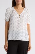Renee C Polka Dot V-Neck Top