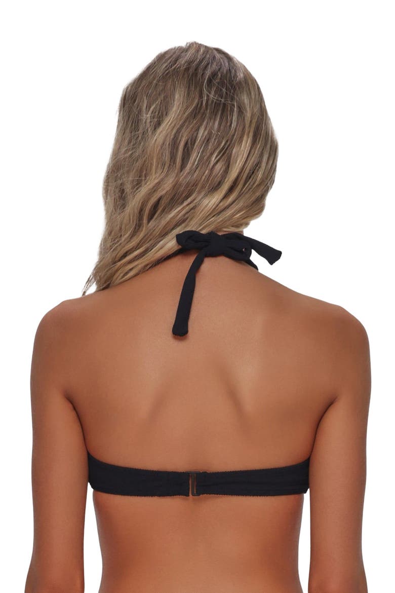 Splash Halter Bikini Swimsuit Top, Alternate, color, Black Pacifica Rib