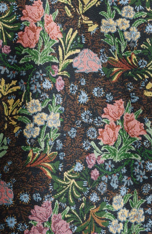 Pleasures Floral Jacquard Snap-up Overshirt In Black