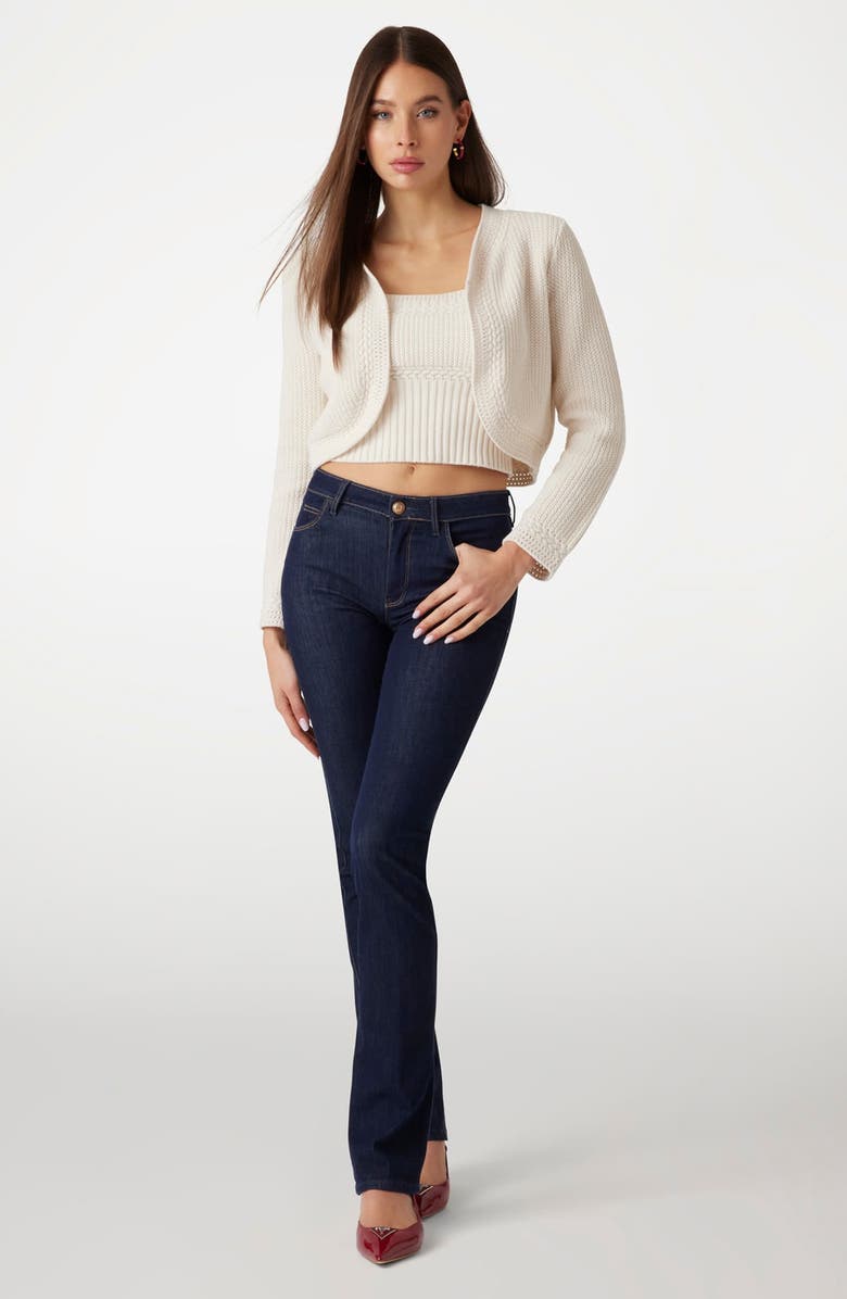 GUESS Erynn Mix Stitch Crop Cardigan, Alternate, color, 