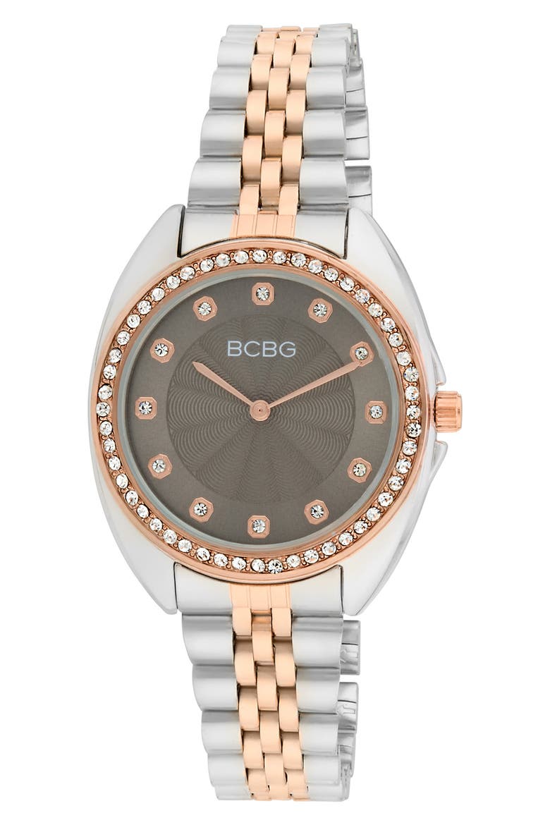 Glitz Bracelet Watch, 34mm, Main, color, TWO TONE ROSE