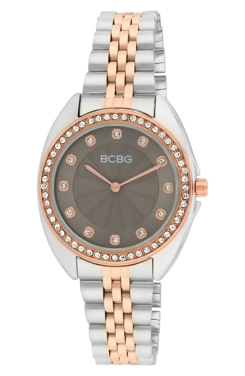 BCBG Glitz Bracelet Watch, 34mm, Main, color, Two Tone Rose