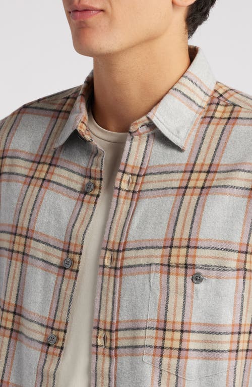 Treasure & Bond Grindle Brushed Plaid Shirt In Grey Heather- Multi Sal Plaid