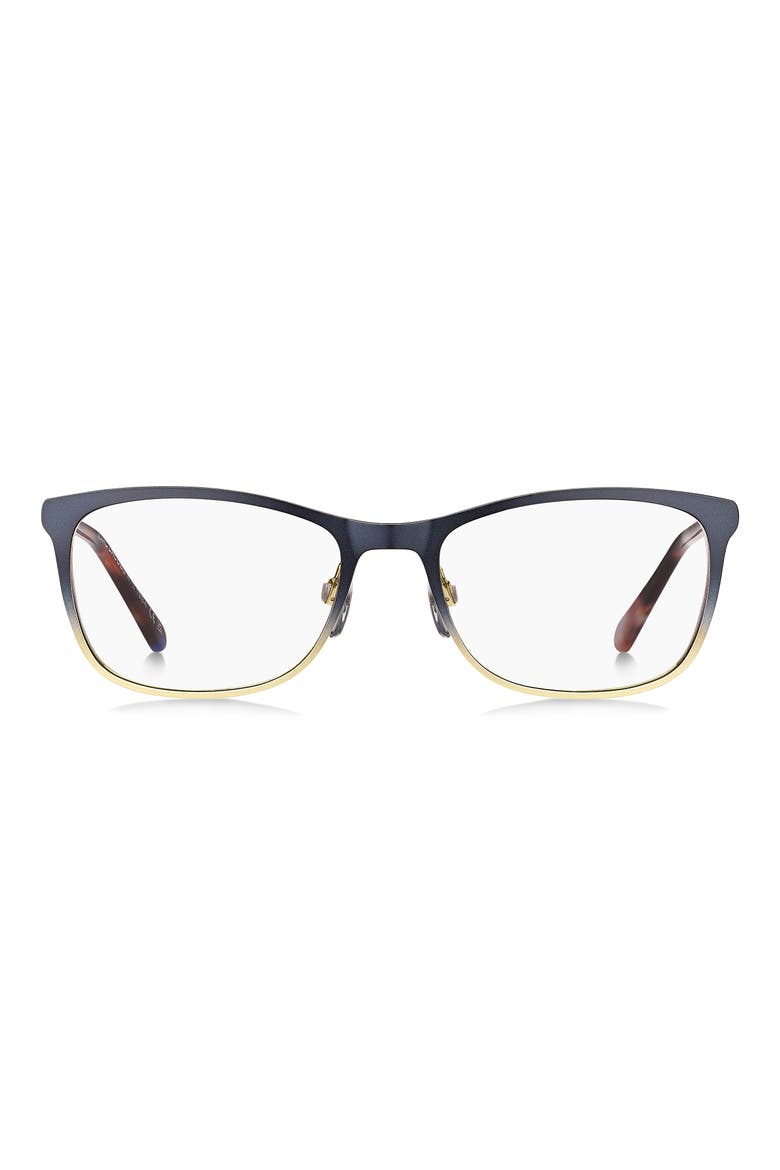 53mm Rectangular Optical Glasses, Main, color, MATTE BLUE GOLD