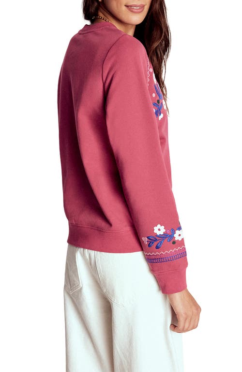Boden Hannah Embroidered Floral Sweatshirt In Pink